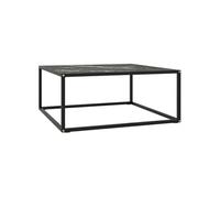 vidaXL Table basse Noir avec verre marbre noir 80x80x35 cm