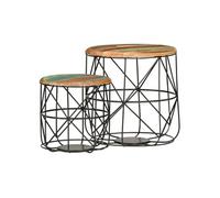 Vidaxl Tables Basses 2 Pcs Bois De Récupération Massif Marron