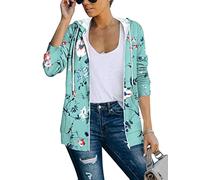 Saloogoe Sweat à capuche léger à fermeture éclair pour femme, sweat à capuche à manches longues, veste fine avec fermeture éclair, 03-Floral 01, XX-Large