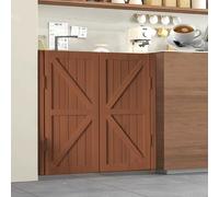 Saloon Porte Battante, Demi-taille Porte de Bar en Bois Fermeture Automatique, Portes De Grange, avec charnières en Métal, Porte pour Séparation Café Couloirs(Brun,2Doors W170xH100cm)