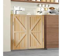 Saloon Porte Battante, Demi-taille Porte de Bar en Bois Fermeture Automatique, Portes De Grange, avec charnières en Métal, Porte pour Séparation Café Couloirs(Couleur Bois,2Doors W90xH100cm)