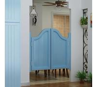 Saloon Porte Battante Double à Fermeture Automatique, W 70-150 cm Porte à Persiennes de Séparation en Bois, Style Western Cowboy, Demi-Portes de Café pour Bar Cuisine Entrée(D,W 55.1xH 35.4 IN)