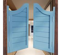 Saloon Porte Battante en Bois Massif,Style Western Porte Cowboy,Portes pour Séparation/Café/Pub,avec Charnières Quincaillerie,Fermeture Automatique,Facile à Installer(Bleu,126 * 100cm)