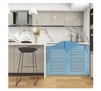 Saloon Porte Battante Porte Saloon Battante En Bois Porte De Séparation De Intérieure Café 2 Vantaux W70-150cm, H100cm Avec Fermeture Automatique Charnières(Bleu,W148*H100cm)