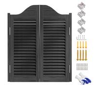 Saloon Porte Battante,Style Western Porte,Portes de Café Robustes avec Charnières en Métal,pour Intérieur, Couloir de Maison,Entrée de Pub,Portes Demi-taille en Bois(Noir,W90xH90cm)