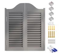 Saloon Porte Battante,Style Western Porte,Portes de Café Robustes avec Charnières en Métal,pour Intérieur, Couloir de Maison,Entrée de Pub,Portes Demi-taille en Bois(Gris,W155xH90cm)