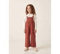 Salopette À Jambe Large En Maille Interlock Avec Poches Marron 3/4A