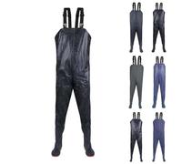 Salopette ample et imperméable avec bottes pour homme - Combinaison de pêche pour homme - Salopette de pluie respirante et coupe-vent avec bretelles - Combinaison de jardinage et de travail pour homme