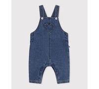 Salopette bébé en jean jambes longues et poche caur Petit Bateau - bleu - Taille 36 mois 36M bleu
