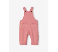 Salopette bébé en velours côtelé poches coeur bois de rose 9M(71CM)