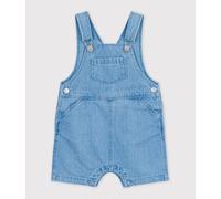 Salopette courte bébé en denim léger Petit Bateau - bleu - Taille 6 mois 6M bleu