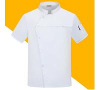 Salopette de Chef universelle en tissu Denim de haute qualité à manches courtes et dos en maille respirante Blanc XL
