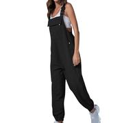 Salopette de Travail Femme Coton Combinaison Ample Salopettes Large Été sans Manches Playsuit Chic Dos Nu Bodysuit Pantalon Large Vacances Soirée Plage Jumpsuit Vetement Soldes