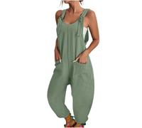 Salopette de travail pour femme - Combinaison décontractée sans manches avec poignets élastiques - Bretelles réglables - Combinaison de peinture - Vêtements de travail d'été - Tenue de voyage, GN1.,