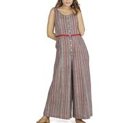 Salopette d'été style ethnique bohème surdimensionné, rouge rouille, M