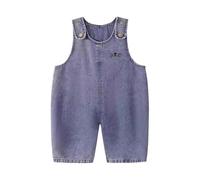 Salopette En Jean - 260g Oreilles Lapin, Combinaison Queue Pompon | Pantalon Large Enfant, Barboteuse Bébé Jambe Évasée | Filles Garçons Denim, Pantalons Bretelles Lavage Vintage, Nouveau-né Mignonne