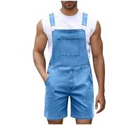 Salopette en jean pour homme - Courte - Style années 90 - Baggy - Grandes tailles - Denim - Avec poches - Pantalon large - Mode classique - Vintage - Pantalon de travail pour homme, Bleu2, XXL