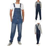 Salopette en jean pour homme Salopette Homme Salopette Salopette en Jean Combinaison Short Casual Coverall Pantalons, bleu clair, XL