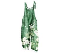 Salopette Femme Ete Fluide Ample en Lin Combishort Combinaison sans Manches Playsuit Chic Dos Nu Bodysuit Pantalon Large Vacances Soirée Plage Jumpsuit Combinaison Femmes Soldes Retro Salopettes