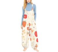 Salopette Femme Ete Fluide Bleu 2026 Combinaison sans Manches Jambes Larges Pantalon avec Poches Playsuit Ample Confortable Pas Cher Overalls Casual Salopettes Bretelles