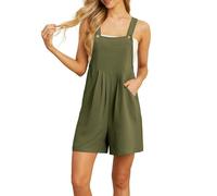 Salopette Femme Ete Fluide Bleu 2026 Combinaison sans Manches Jambes Larges Pantalon avec Poches Playsuit Ample Confortable Pas Cher Overalls Casual Salopettes Bretelles