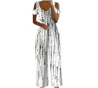 Salopette Femme Ete Fluide Combinaison Jumpsuit Mode Grande Taille Overalls Rompers avec Poches Décontractée Debardeur Playsuit Boheme Baggy Jumpsuit Combishort De Plage Pas Cher Pantalon Large Chic