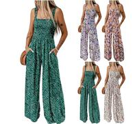 Salopette Femme Ete Fluide Combinaison Short Jumpsuit Mariage Combinaisons Et Combishorts Combi Pantalon De Travail Grande Taille Été Chic Pour Soirée Combishort Large Ensemble Elegant,01-Vert Foncé,L