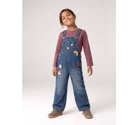 Salopette fille large en denim bleu moyen 4A