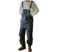 Salopette Homme Salopette de travail multi-poches à tube droit for homme, combinaison avec pantalon bretelles(Blue,XX-Large)
