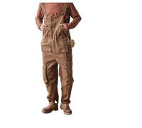 Salopette Homme Salopette de travail multi-poches à tube droit for homme, combinaison avec pantalon bretelles(Dark Brown,XX-Large)