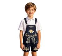 Salopette ludique au design de carnaval avec imprimé jean coloré pour les petits aventuriers, coupe confortable, idéale pour le quotidien, le sport, les loisirs, convient pour les enfants de 3 à 12