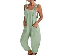 Salopette Noire Femme D'été Confortable Doux Jumpsuit Jambe Large Monobloc Combinaison Ensemble Vintage Sans Manches Réglable Sangles Pantalon Baggy Surdimensionné Combinaison Légère Salopette