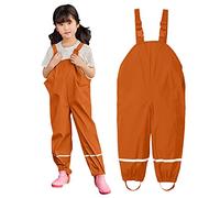 Salopette Pluie Enfant imperméable Coupe-Vent, Combinaison extérieure garçon Fille, Pantalon Protection Nylon léger, Tenue école, Loisirs et activités extérieures