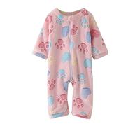 Salopette Polaire pour bébé Enfant Ours Oreille Fermeture éClair Chaud Grenouillères Manteau Pyjama Jumpsuit Confortable, Coupe ajustée, Quotidien Bébé Animal Barboteuse Tout-Petit