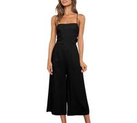 Salopette pour été pour femme Pure Couleur Taille Élastiquée Modérée | bretelles, pour ceinture incluse, tissu pour lin et coton, coupe régulière, style fashion