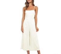Salopette pour été pour femme Pure Couleur Taille Élastiquée Modérée | bretelles, pour ceinture incluse, tissu pour lin et coton, coupe régulière, style fashion