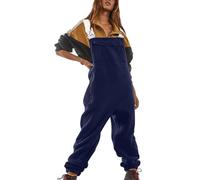 Salopette Sherpa, Salopette Chaude en Polaire for Femme, Combinaison Sherpa d'hiver Coupe Ample décontractée avec Poches, Sherpa Fleece Warm Overalls, Combinaison Loose Fit Playsuits