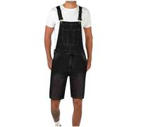 Salopette Short Jeans Homme Grande Taille pour Hommes Cadeau Futur Papa Jogging Slim Fit Jean Overalls denim Combinaison Pantacourt avec Bretelles Réglables Jean Mode Jumpsuit en denim Pas Cher