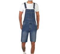 Salopette Short Jeans Homme Grande Taille pour Hommes Cadeau Futur Papa Jogging Slim Fit Jean Overalls denim Combinaison Pantacourt avec Bretelles Réglables Jean Mode Jumpsuit en denim Pas Cher