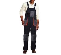 Salopettes en jean pour hommes de grande taille, coupe décontractée avec bretelles réglables et poches pratiques pour outils, robe avec boutons, Noir , 4XL
