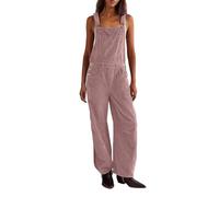 Salopettes en velours côtelé amples pour femmes - Combinaisons d'hiver décontractées coupe ample - Combinaison-pantalon jambes larges sans manches - Pantalon barrel mignon avec bretelles réglables