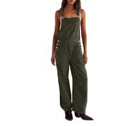 Salopettes en velours côtelé amples pour femmes - Combinaisons d'hiver décontractées coupe loose - Combinaison-pantalon jambes larges sans manches - Pantalon barrel mignon avec bretelles ajustables
