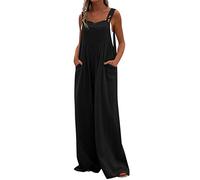 Salopettes Femme Été Salopette Décontractée Rétro à Imprimé Floral Réglable Bohemia Combinaison Une Pièce Pantalon Jambe Large Loose Casual Combishort avec Poches Combinaison à Jambes Larges avec poc