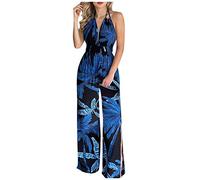 Salopettes Femmes Ete Grande Taille Combinaison Droit Fluide D'été sans Manches Couleur Unie Slim Combipantalon Combinaison Large Pantalon Barboteuse Jumpsuit Playsuit Combinaison de Travail Femme Sa