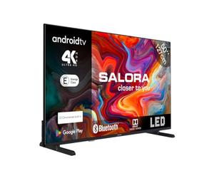 SALORA Smart TV 50 Pouces 4K Android 11 HDR10+ Noir | Chromecast intégré, Bluetooth 5.0, 3x HDMI, DVB-C/S2/T2 Couverture 2 ans