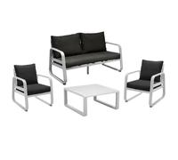 Salotto Da Giardino Tonio Bianco/Grigio Arredo Esterno Multicolore
