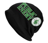 Salpica Public Enemy Bonnet Unisexe pour Hommes et Femmes, Bonnet d'hiver tricoté avec tête de Mort
