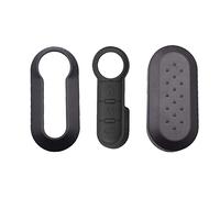 SALPIE Coque de e Rechange pour télécommande de Voiture 3 Boutons Compatible avec Fiat Lancia Citroën Peugeot (Nero + Tasti, Cover PLASTICA)