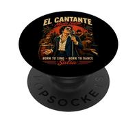 Salsa El Cantante Mode Musique de Danse Latine rétro PopSockets PopGrip Adhésif