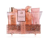 Salsa ESSENCE OF BEAUTY Coffret cadeau de douche pour femme dans panier décoratif avec gel douche, bain moussant, lotion pour le corps et exfoliant, kit de bain comme idée cadeau de luxe pour femme